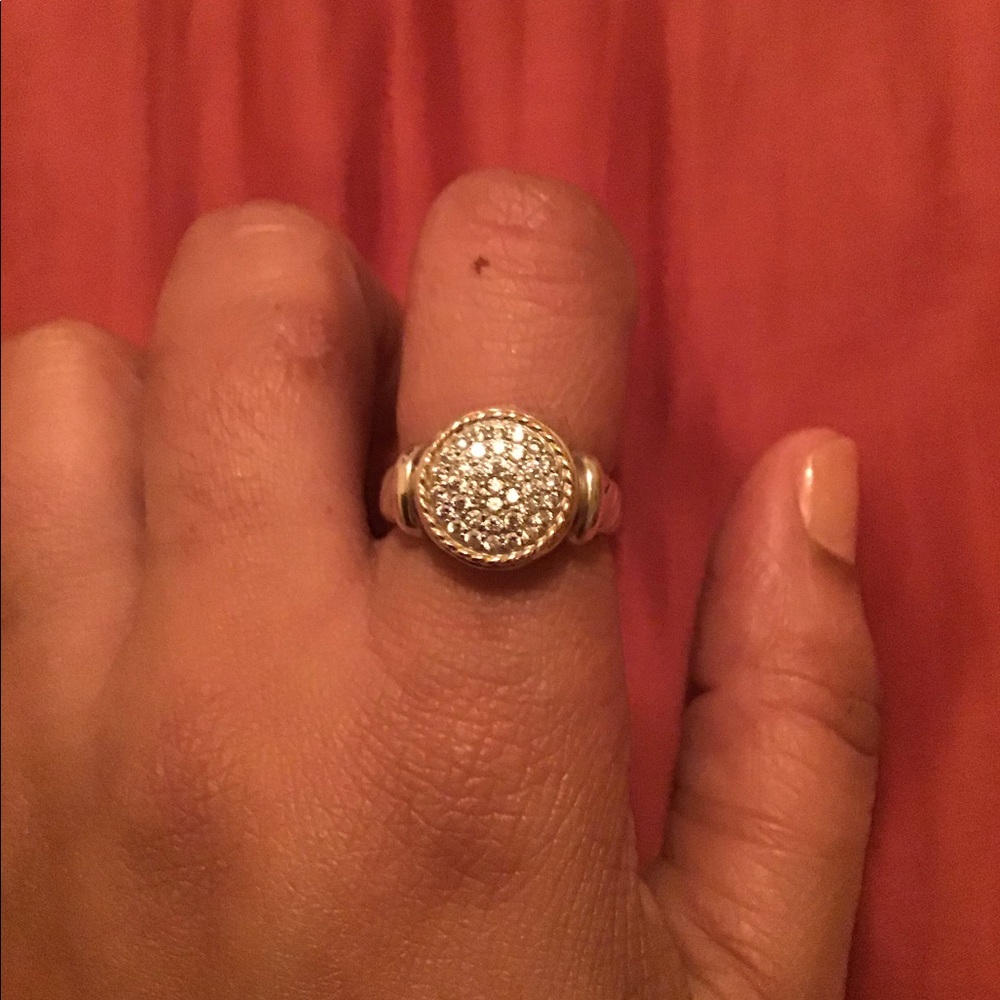 Sterling Silver with 18k gold & crushed diamonds